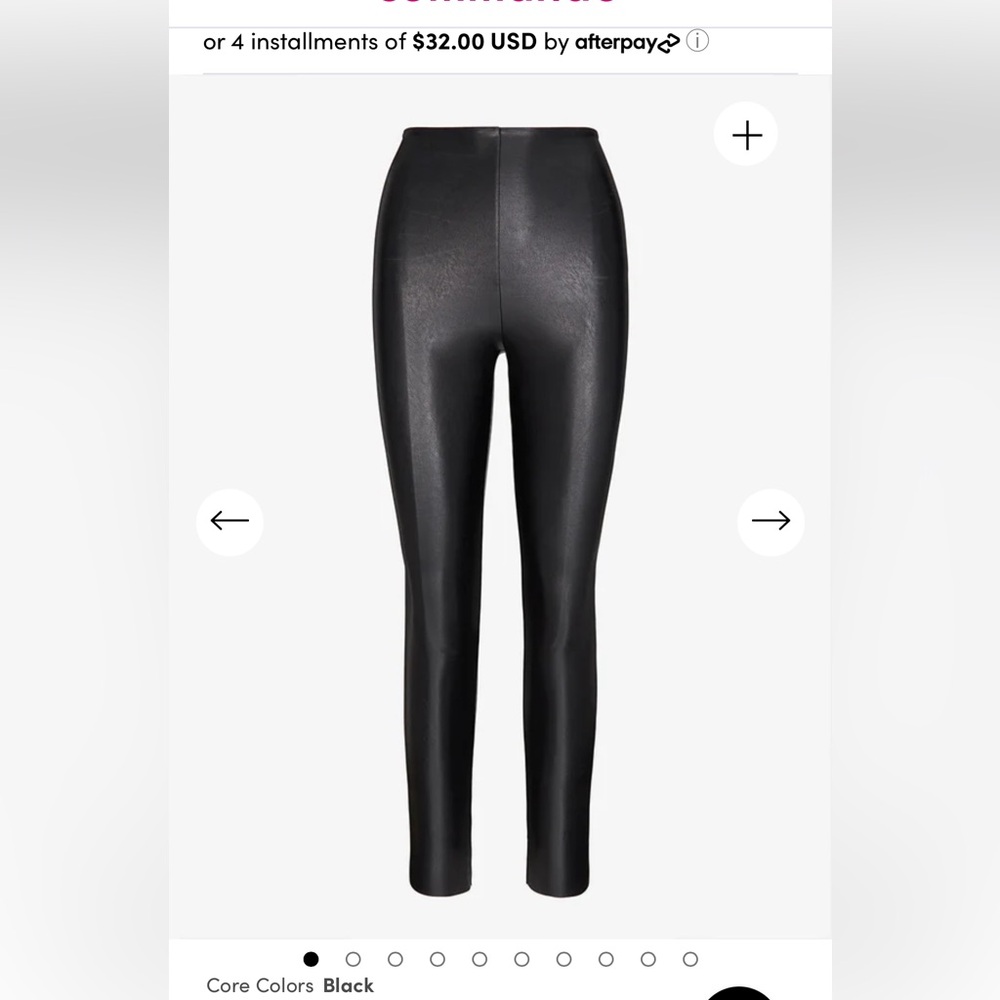Commando Petite Black Faux Leather Leggings